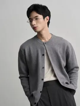 Áo len cardigan nam màu ghi Primnu Cardigan ##thoitrangnam