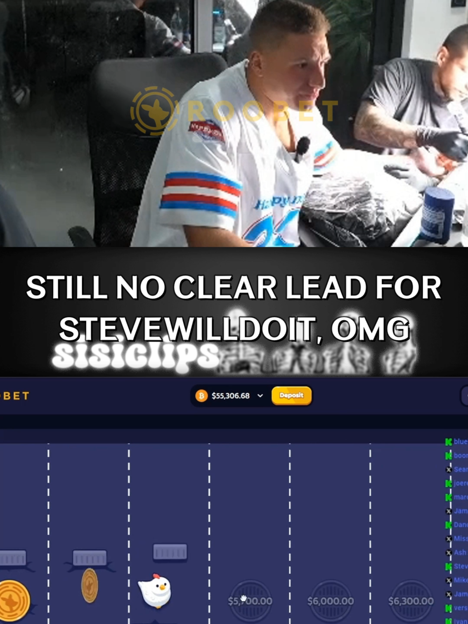 Still no clear lead for Stevewilldoit, omg  #steve #roobet #stevewilldoit