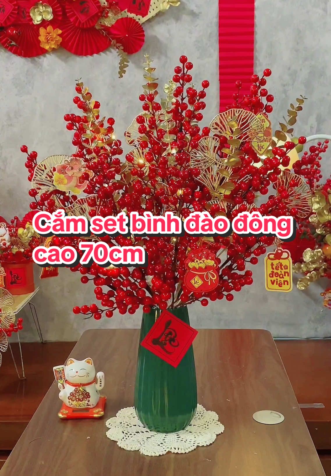 Cắm set bình đào đông cao 70cm #binhdaodongtrungtet #setbinhhoacamsan #binhdaodong #trangtritet #binhhoatet2025 #decortet2025 #daodong6nhanh #huongdancamdaodong #tiemhoathanhhoa #daodongdo12nhanh #trangtritet2025 