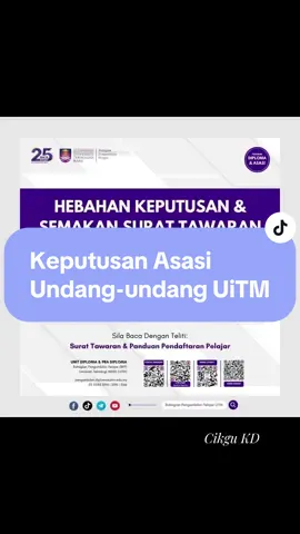 Semakan keputusan Asasi Undang-undang UiTM Ambilan Kedua.  #asasiuitm #uitm #ambilankedua #cikgukd #bijakmasukudengancikgukd #edufluencerskpm #edufluencersjohor #pendidikanmanusiawi #anakfelda 