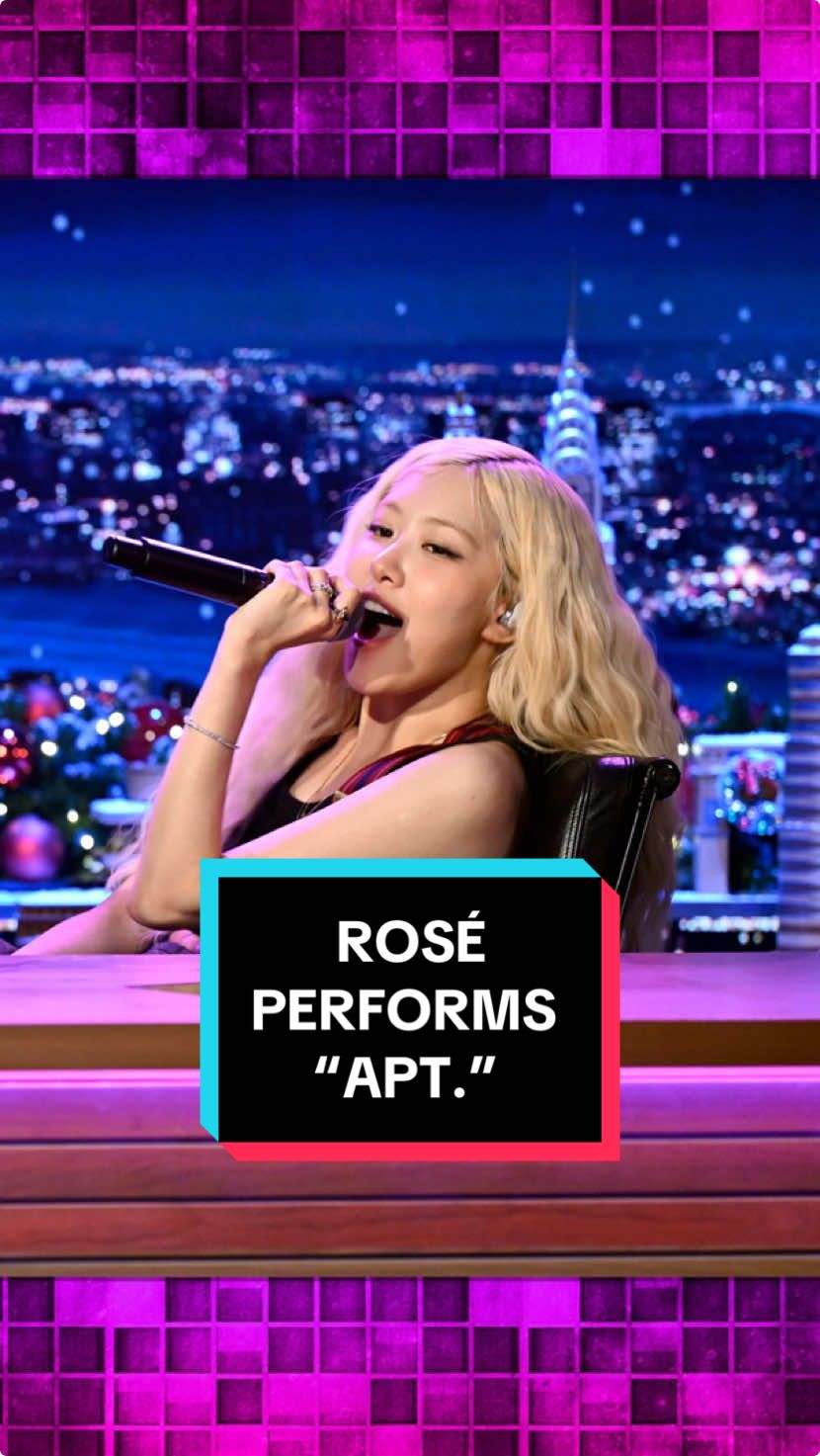 @ROSÉ performs “APT.”! #FallonTonight #TonightShow #ROSÉ #ROSÉonFallon #rosiebyROSÉ #APT 