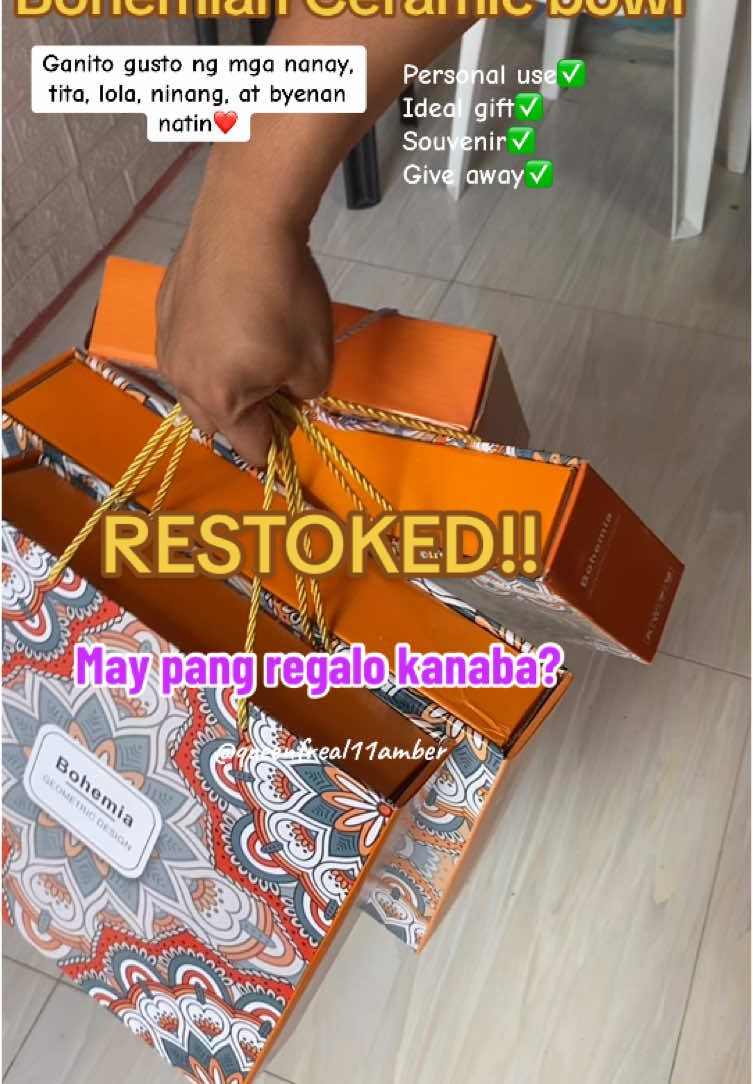 Restocked!! Ganitong regalo ang gustong gusto ng mga nanay, tita, lola, ninang, at byenan natin! Ceramic Bowl pwedeng pang display, personal use☺️ #ceramicbowl #bowlset #bohemianceramicbowl #bohemianceramicbowlset 
