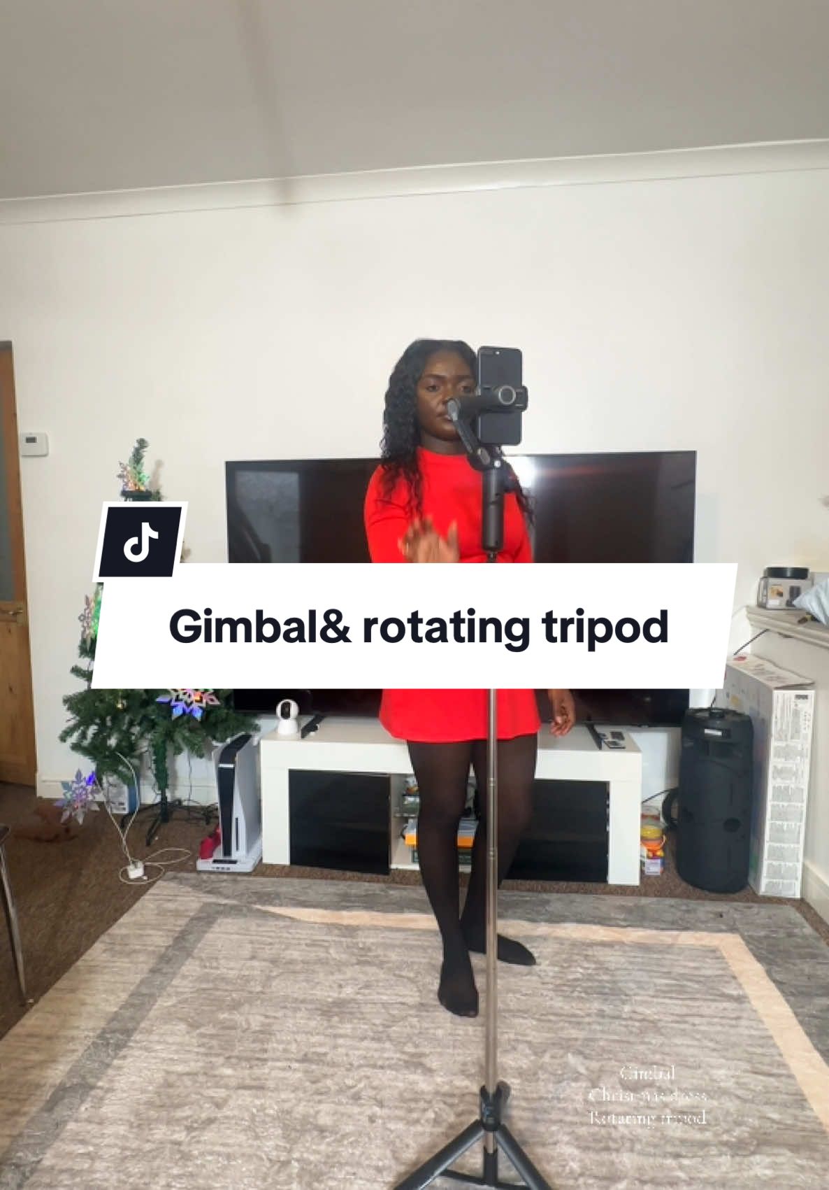All items have been linked below #christmasdress #reddress #gimbal #rotatingtripod #tiktokshop #tiktokmademebuyit 