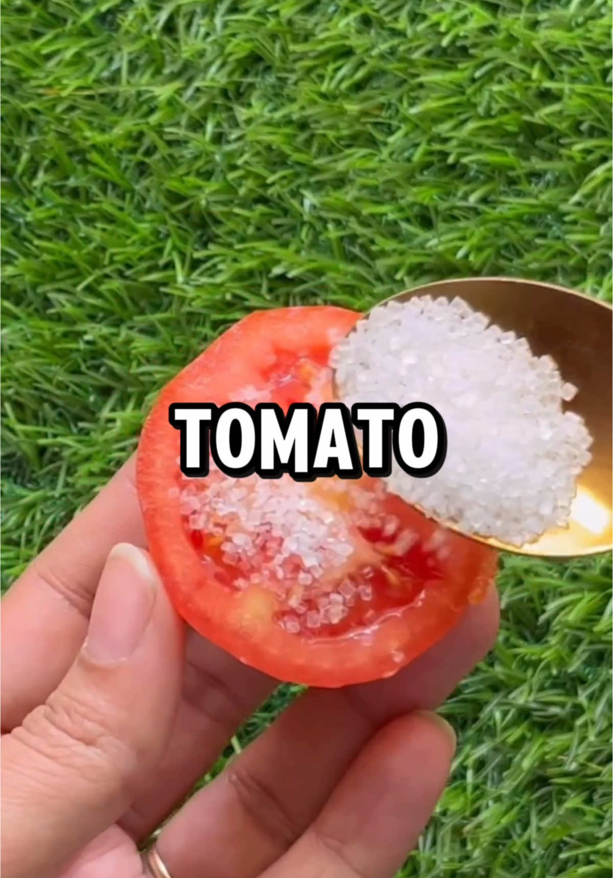 Mixing tomato and salt #health 