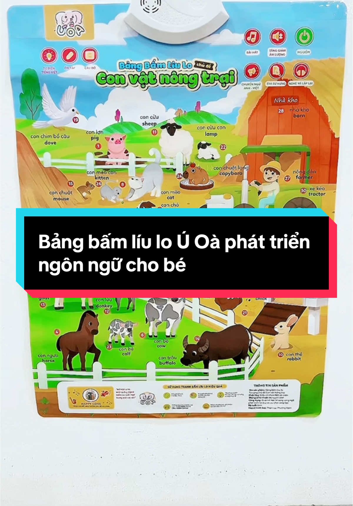 Bảng bấm Líu Lo 7 chức năng có cả song ngữ #bangbamliulo #uoa #dochoitritue #dochoigiaoduc #dochoithongminh 