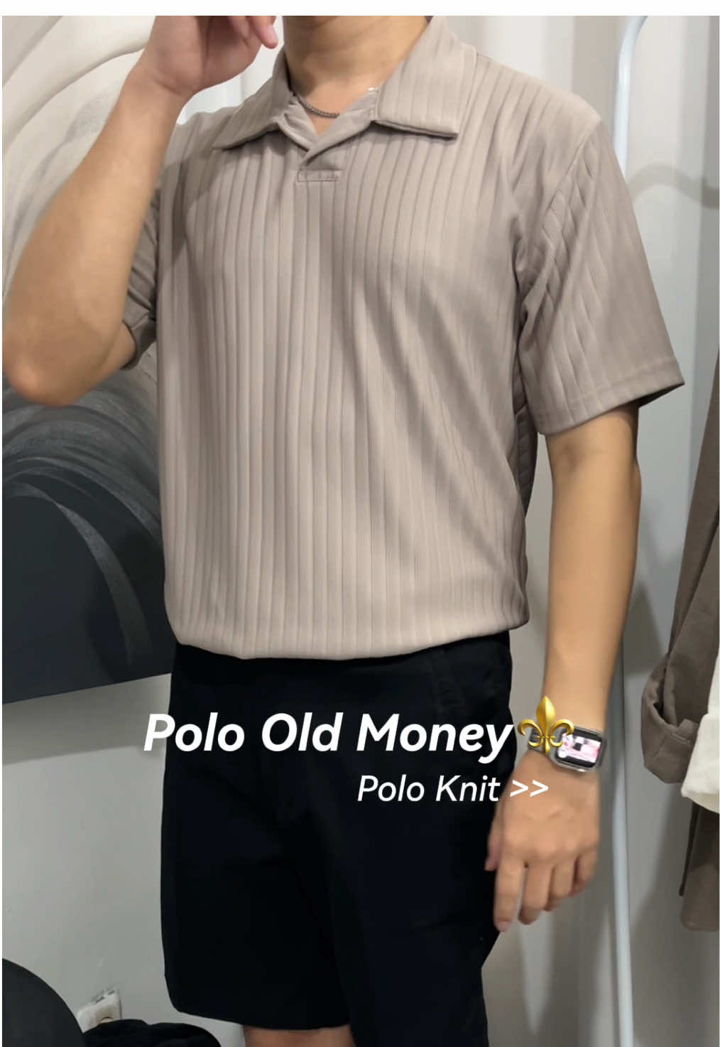 Polo shirt bahan knit texture, old money vibes banget, banyak varian warna lain cek keranjang kuning🔥 #poloshirt #poloknit #kaospolo #bajupolo #kaoskerah #bajupria #oldmoneyoutfits 