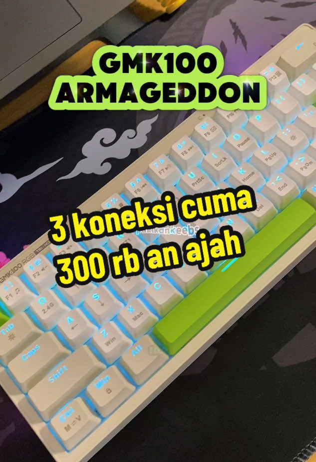 Keyboard paket lengkap murah. Berasa ketemu nasi padang murah dan enak. Yap ini dia GMK 100 dari Armageddon cuy. Di @TokoTeknoPro ini keyboard cuma 300 rb an aja udah 3 koneksi cuy real!  . #keyboard #keyboardasmr #review #gamer #fypシ゚ 