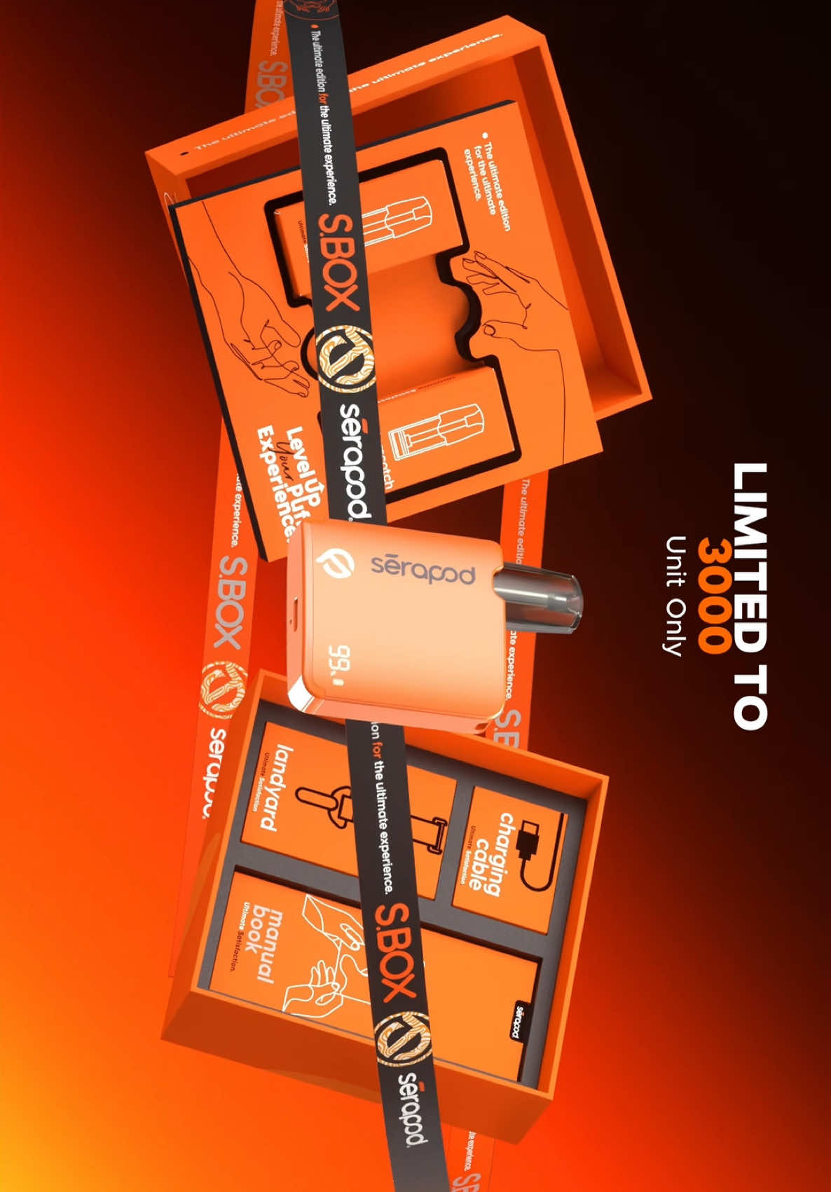 Crafted with features that matter.  ⚠️Child Lock for Added Security  ⚡All-Day Battery Performance  🔌USB Type-C Fast Charging  🥷🏽Hidden Digital Display  Now Available, Limited to 3000 Units Get your Zesty Orange Special Edition S.BOX today ! #serapod #specialedition #zestyorange #ultimatesatisfaction #levelupyourexperience #fyp 