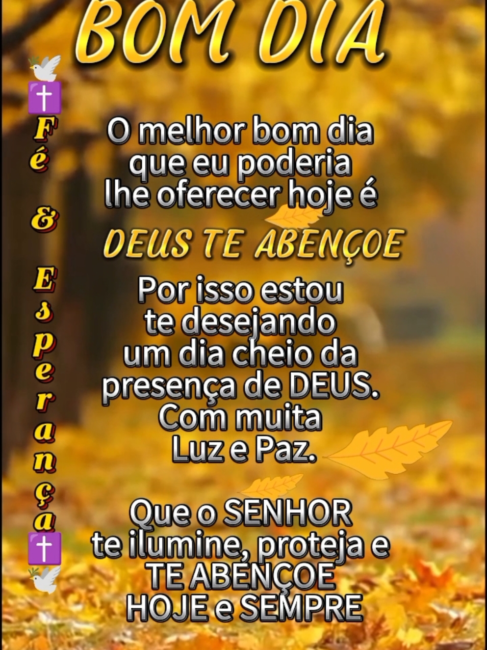 Dia cheio de Bençãos | #bomdia #bencaos #bencaosdedeus #bomdiaabençoado  #bomdiacomdeus #deusabencoe #deus_no_controle  #deus #fé #esperança #oracao #jesus #louvor #gospel #gratidão #🕊️✝️feeesperança✝️🕊️ 