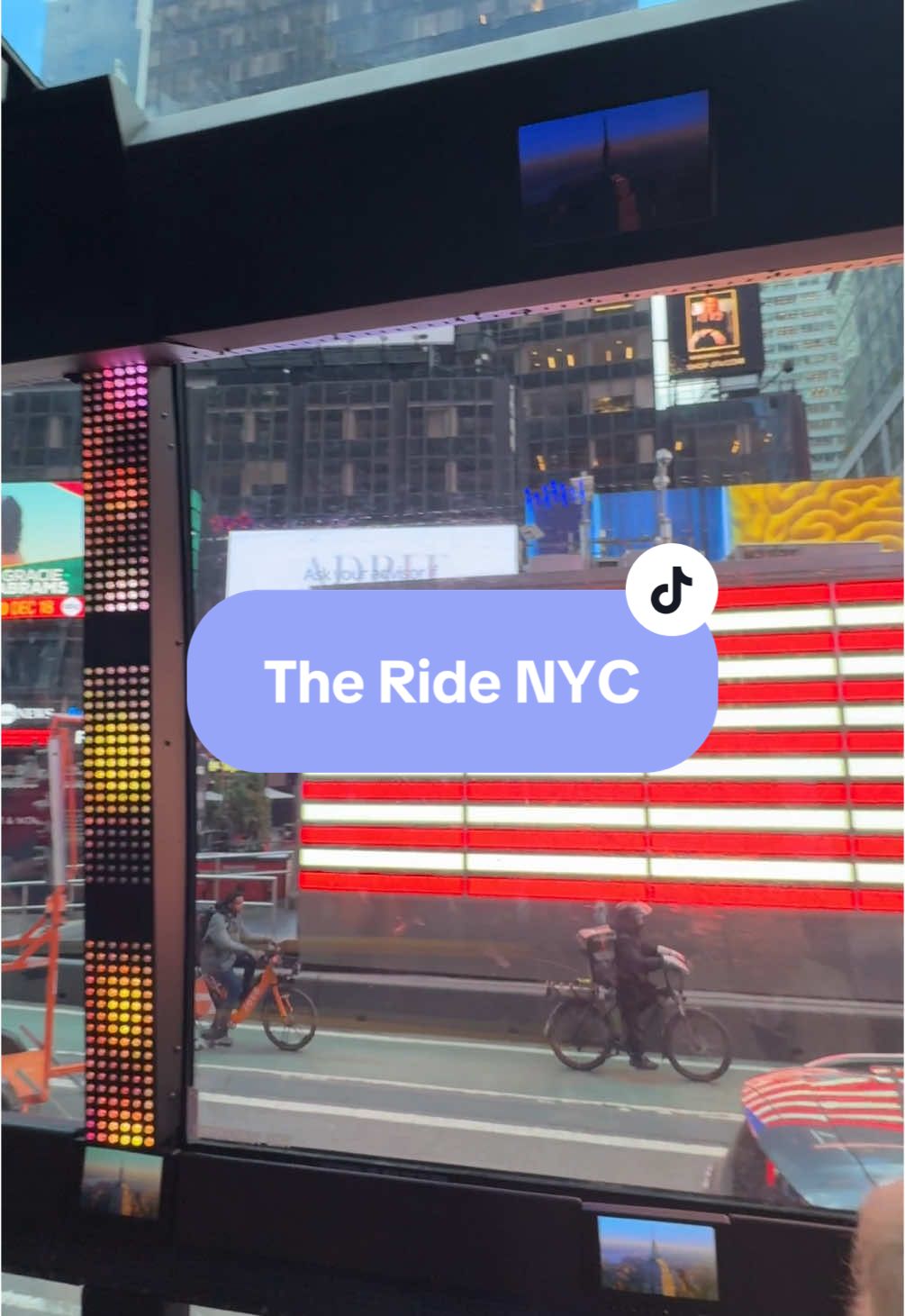 Highly recommend doing “The Ride” in New York! Karaoke in Times Square? Yes please! #fyp #newyork #theridenewyork #timessquare @The Ride NYC 