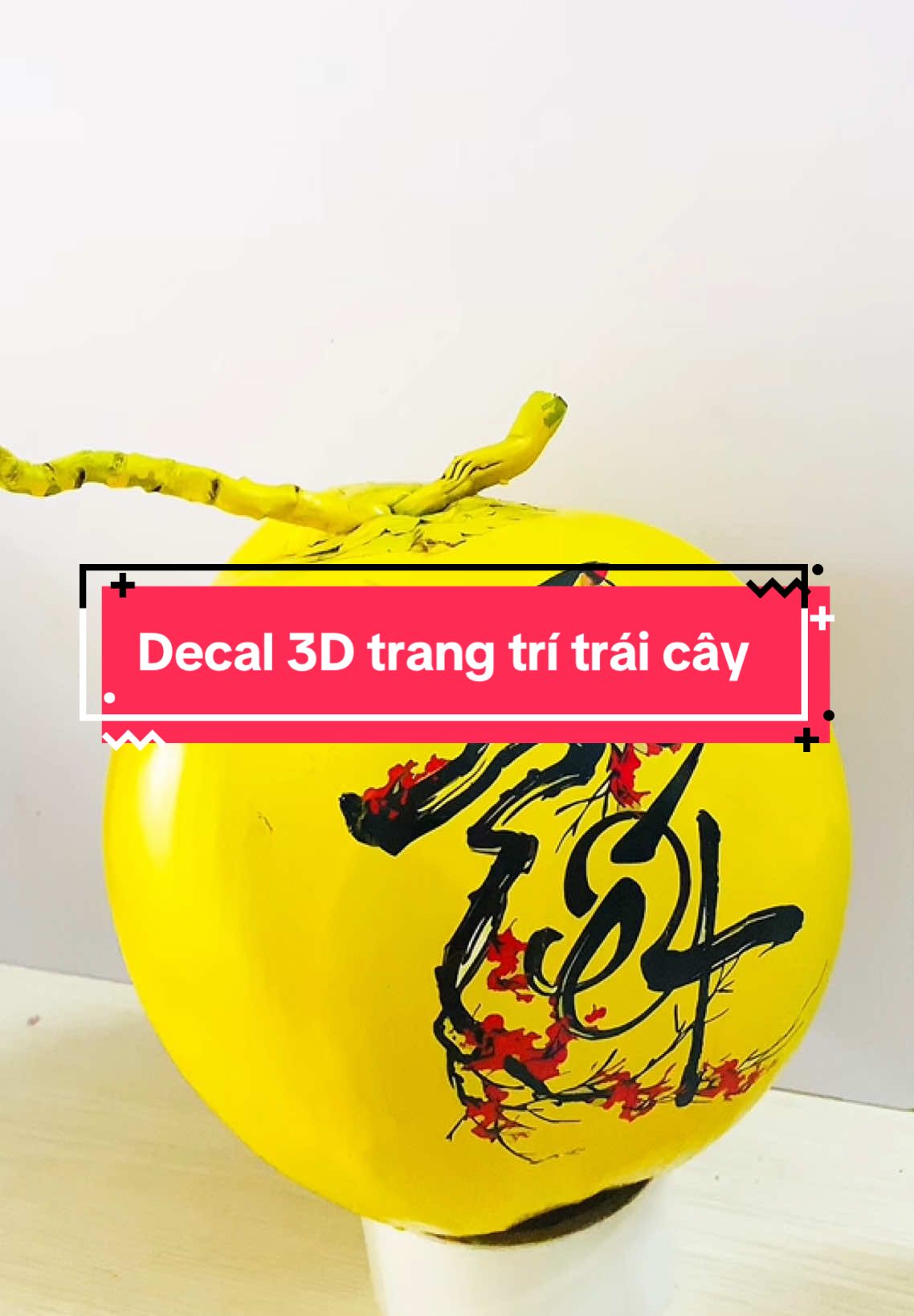 Nhanh gọn dễ dán bám mực không trôi#xuhuong #miengdan3d #decaldantet #trangtritraicay #tet 