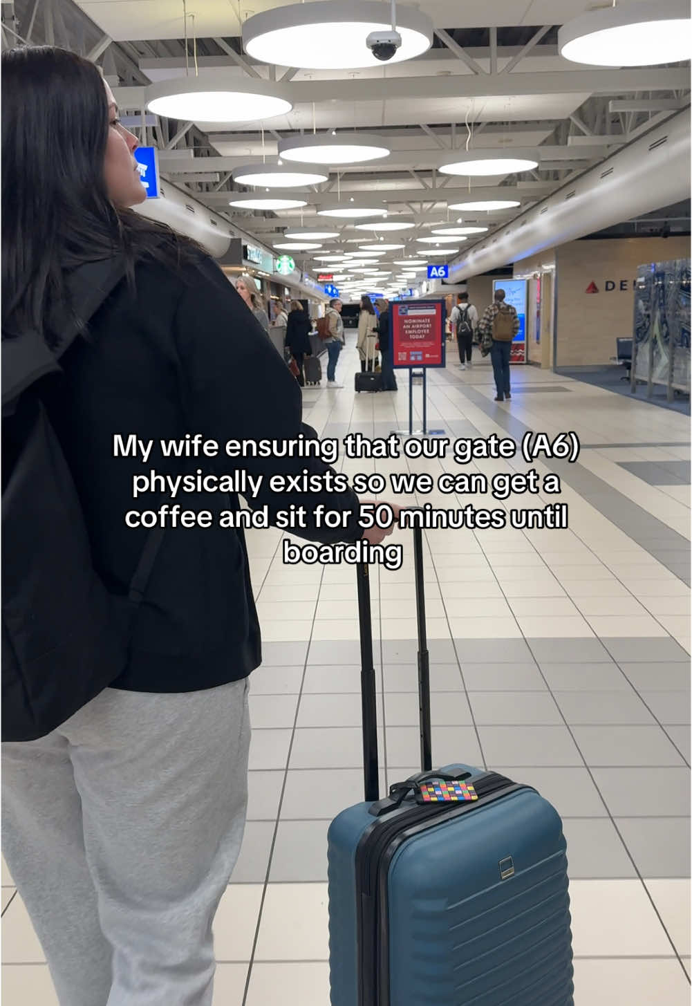 Two different types of people in a relationship. #airport #Relationship #wlwcouple #couplegoals 