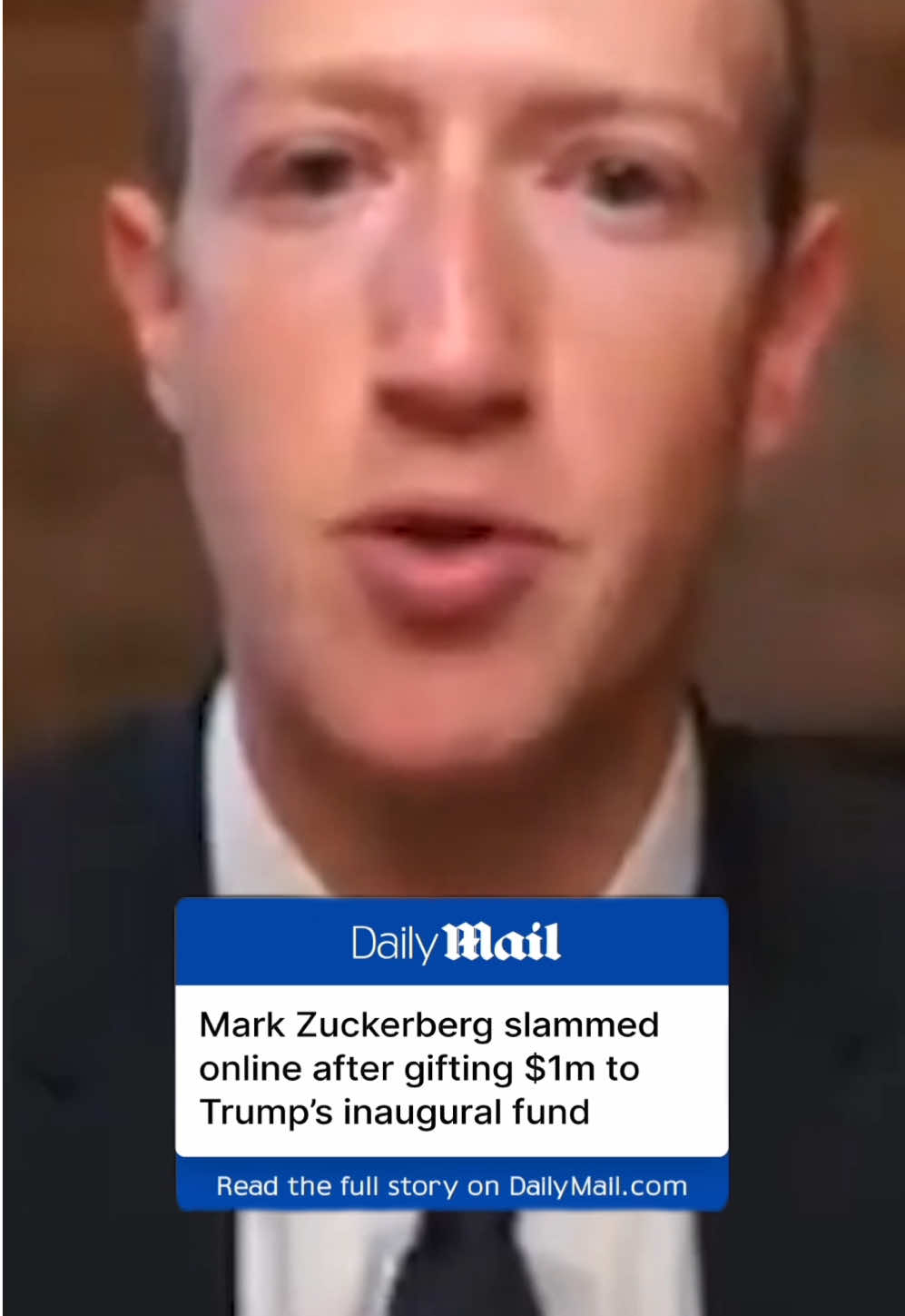 It's been revealed Mark Zuckerberg is potentially 'kissing the ring' and gifting Donald Trump's inaugural fund $1 million. Zuckerberg's sudden meeting with Donald Trump in Mar-a-Lago in late November incited a firestorm of speculation on social media. The donation is not only a reversal from past relations between Zuckerberg and Trump, it's a change in policy completely. Read more on the DailyMail.com #Trump #markzuckerberg #meta #republican #politics #news 