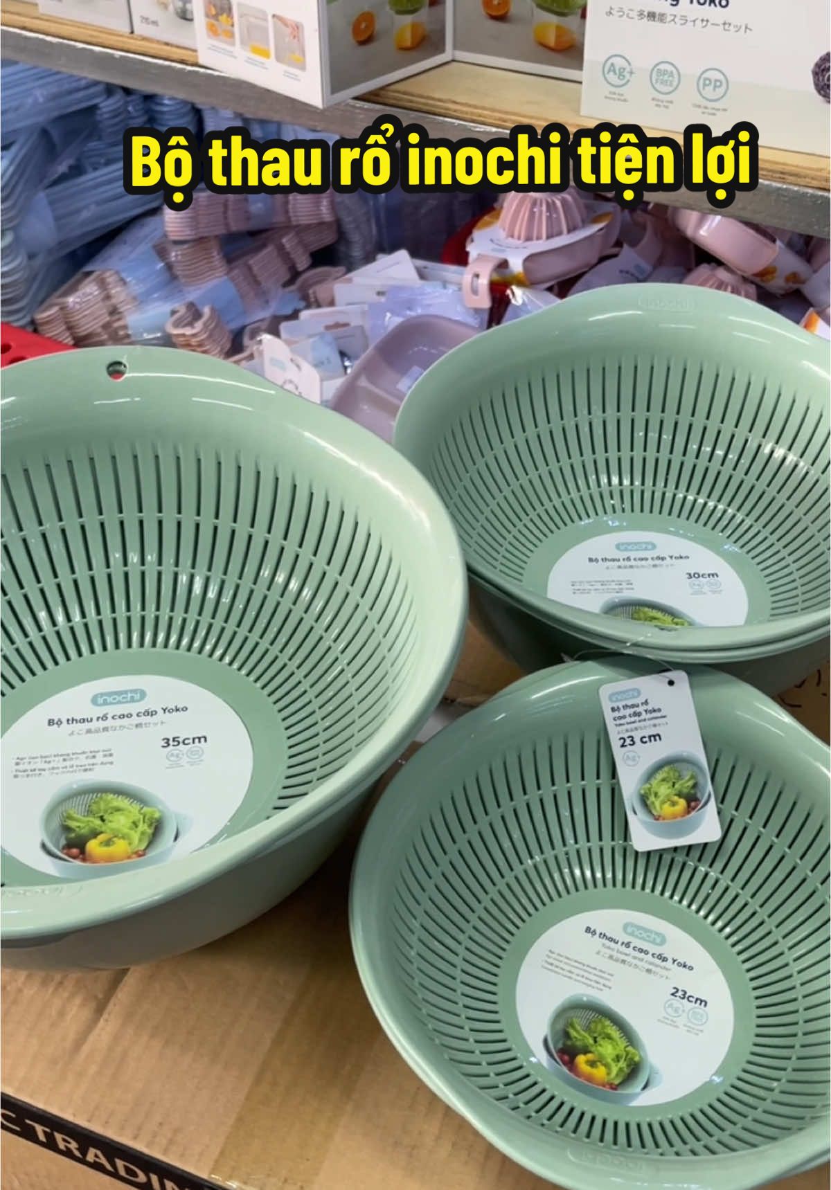 Bộ thau rổ inochi tiện lợi mà nhựa pp nguyên sinh dùng tốt nha các chị ơi #inochi 