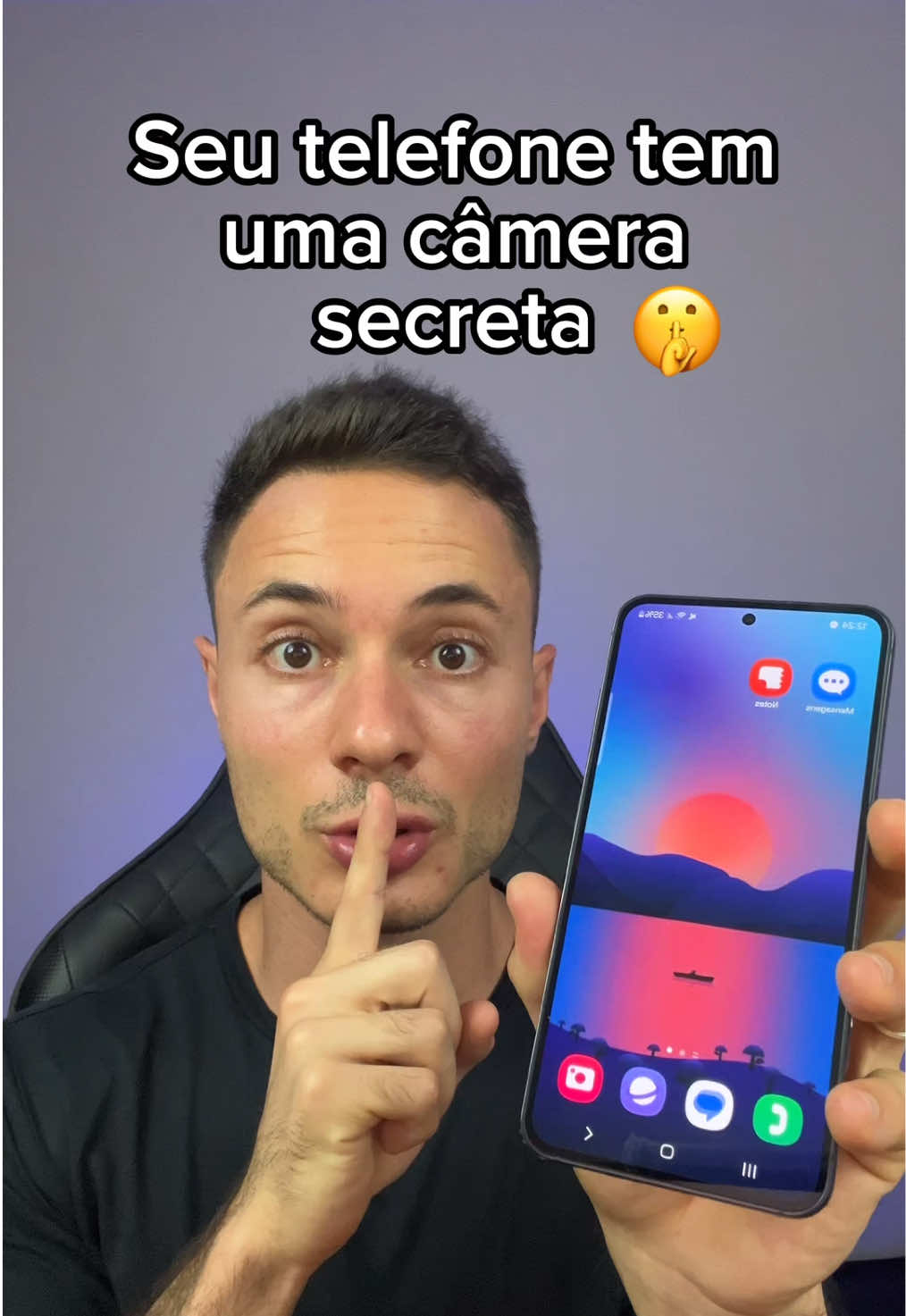 Seu telefone tem uma câmera secreta 😳 . . . #dicas #truques #celular #android #androidtips #techtips #smartphone #dicasdecelular #dicasparacelular #dicacelular #celulares #mobiletips #tipsandtricks #phonetips #phonetricks #tricksandtips #tecnologia #technology #curiosidades #guicassiri 