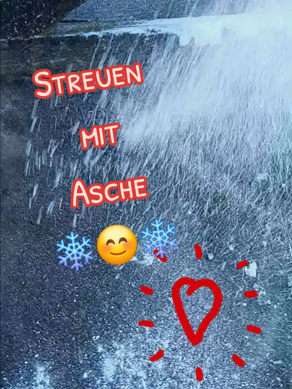 Streuen mit Asche #streuen #gegenglätte #glätte #aschestreuen 