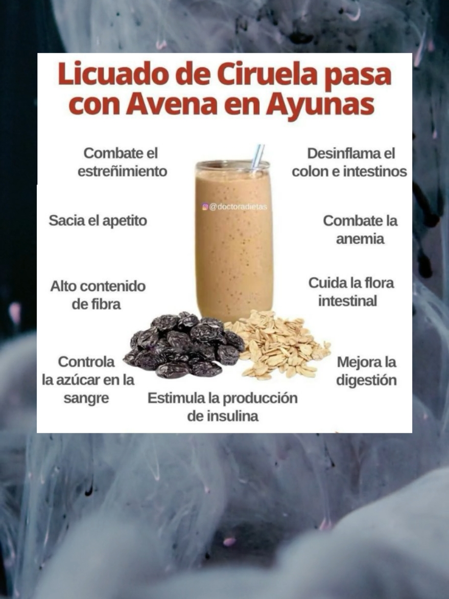 #batido #jugo #ciruela #pasa #avena #benficios #consejos #como #prrparar #usar #salud ##estreñimirnto #insulina#para #que #sirve #azucar #controla #natural 