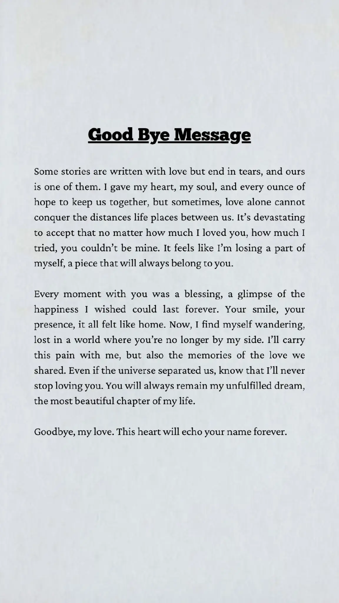 Some love stories end not because they lack love, but because fate has other plans. Even if you’re not mine, you’ll forever remain in my heart. #foryou 