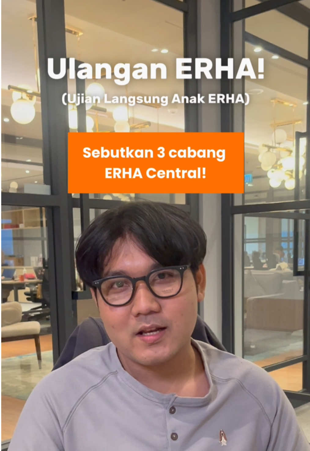 Sebutkan 3 cabang ERHA Central! Hayoo, ada yang hafal nggak Mates❓🤨 #erhacentral #erhaultimate #klinikkecantikan #ulanganERHA #tanyajawab #kuis #fyp 