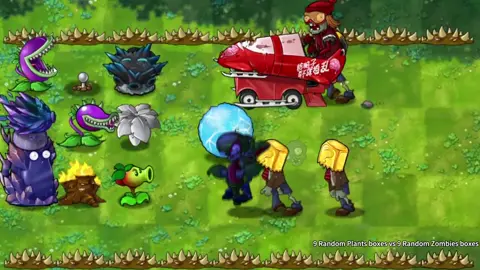 9 random plants boxes vs 9 random zombies boxes #pvz #plantsvszombies 