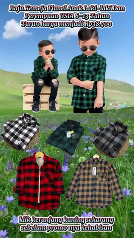 Baju Kemeja Flanel Anak Laki-laki Dan Perempuan USIA 6-13 Tahun Import Lengan Panjang Fashion Turun harga menjadi Rp38.700 #kemejaanak #kemejaflanel #fashionanak #keranjangkuning #outfit #belilokal #megaguncang12 #fyppppppppppppppppppppppp #tiktokshopindonesia 