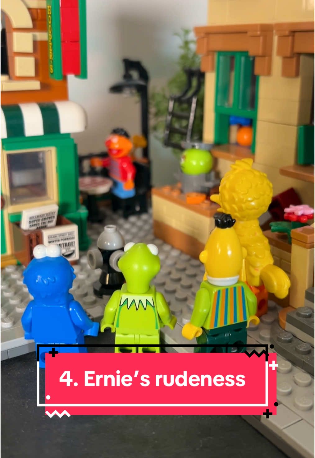 Ernie’s rudeness  #lego #legotiktok #toys #sesamestreet #elmo #kermitthefrog #ernieandbert #bigbird #cookiemonster 