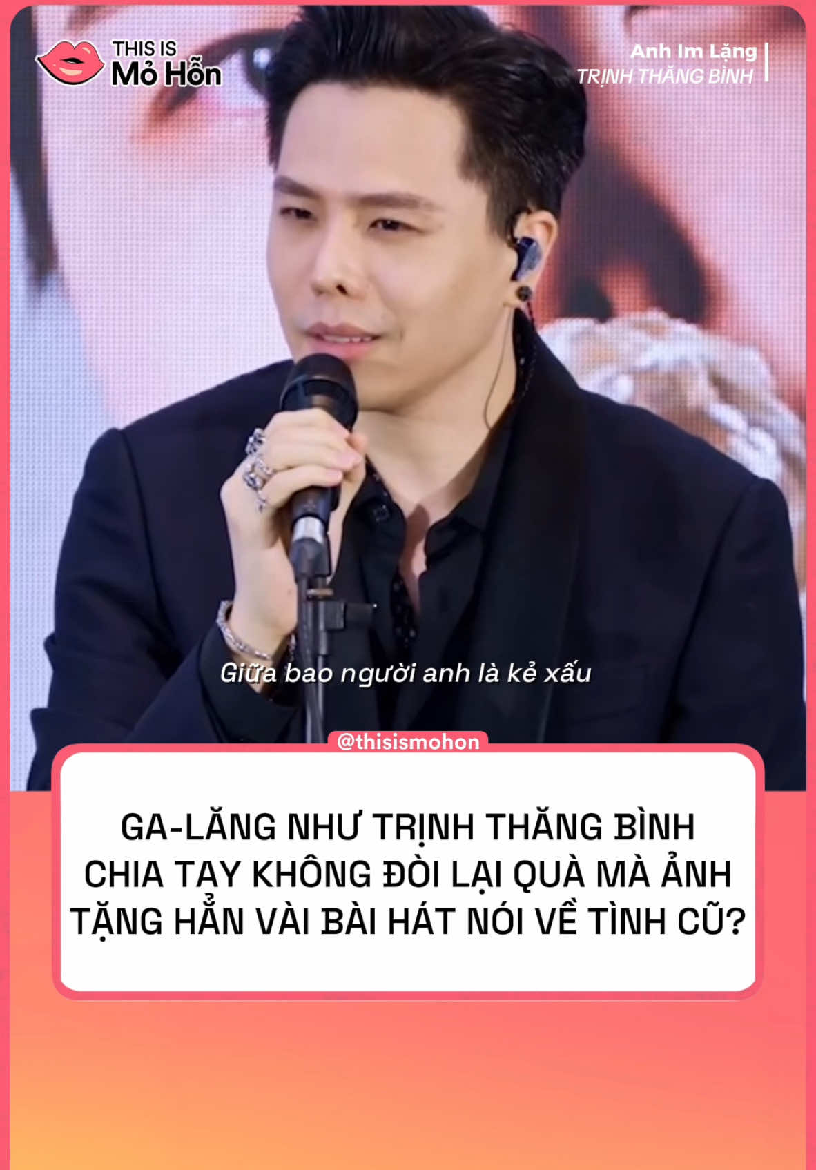 thương anh Trịnh Thăng Bình bấy lâu nay bị mọi người hiểu lầm 😭 #thisismohon