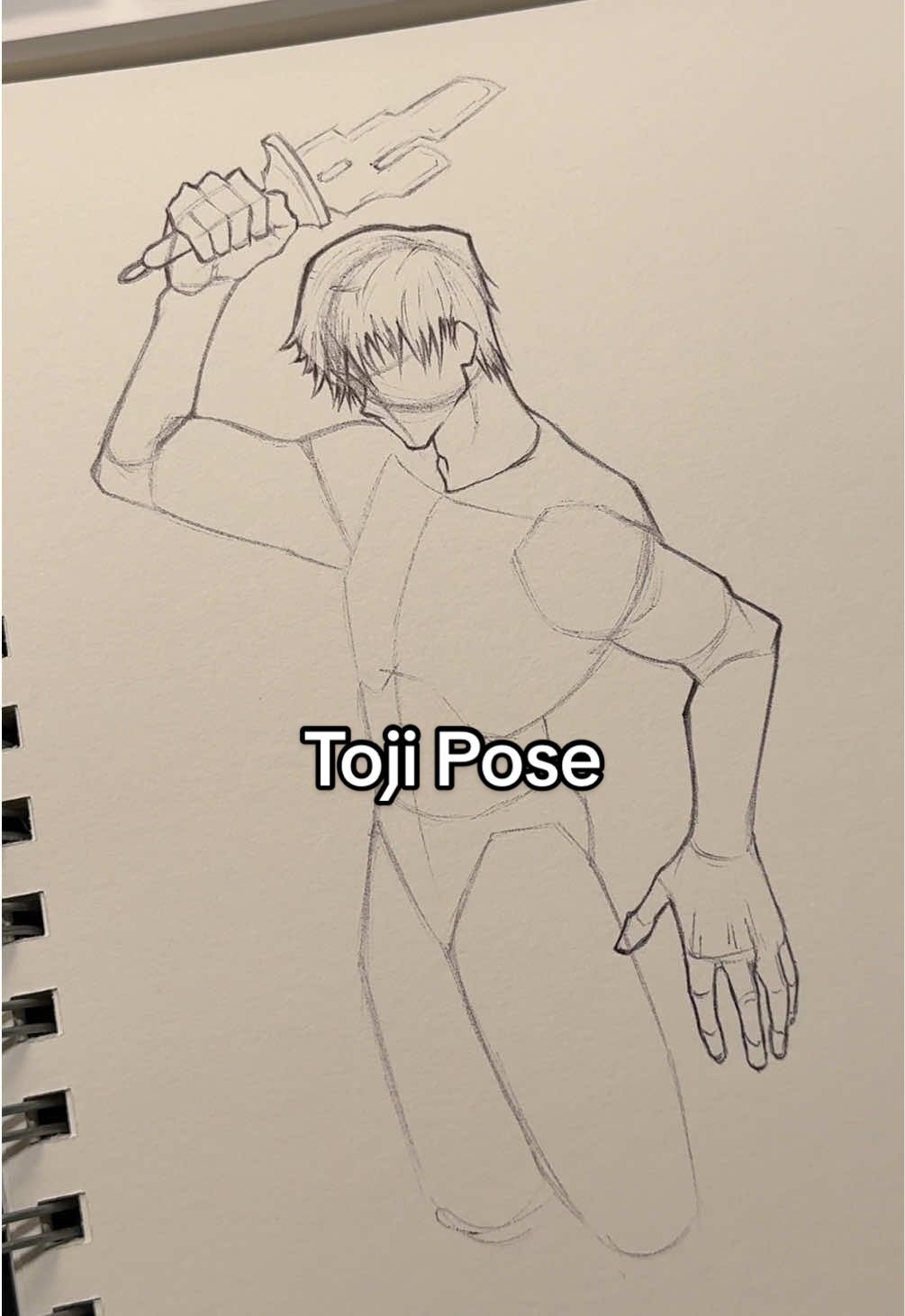 How to Draw the Toji Fushiguro Pose #tutorial #toji #tojifushiguro #jjk #jujutsukaisen #draw #sketch #howtodraw #fyp 