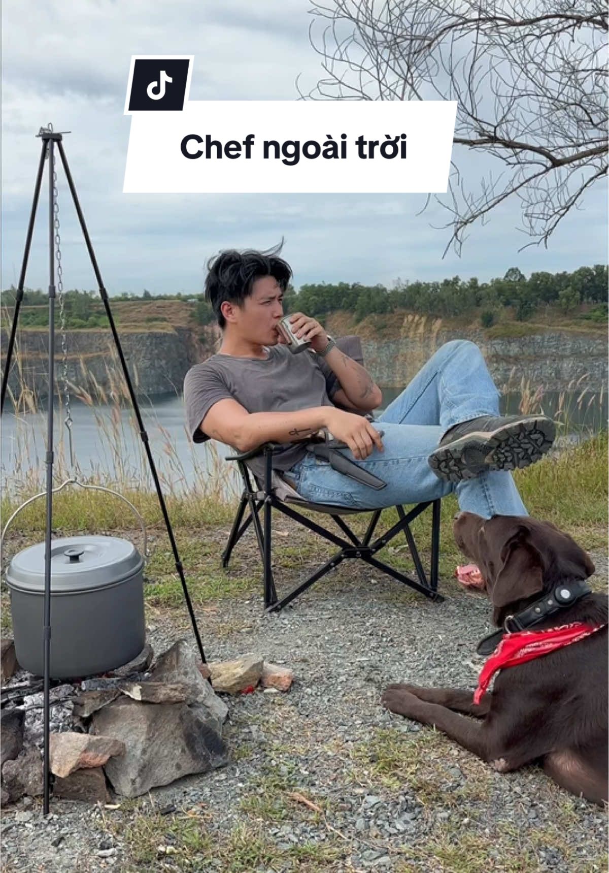 Nấu kiểu này chill phết!  Chắc sẽ thêm video kiểu này nhé mn ☺️ #fyp #outdoorcooking 