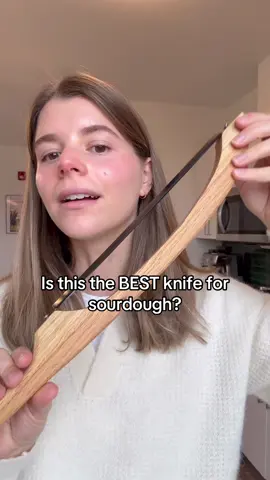 Testing a bread bow knife compared to a regular bread knife on our sourdough bread!  #mywildgrain #wildgrainbox #sourdough #sourdoughbread #bowknife #breadknife #breadbow 