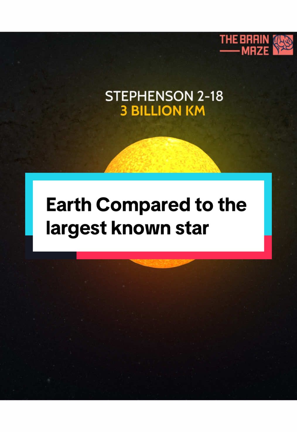 This animation shows how Earth compares to Stephenson 2-18, the largest known star, highlighting their huge size difference. It shows just how tiny we are in the universe. We kept the scales precisely in proportion, and our computer struggled to process the animation due to the enormous scale difference! #sun #star #earth #cosmos #cosmology #astronomy #nasa #science #fyp #foryou #viral #animation #planet #planets #solarsystem