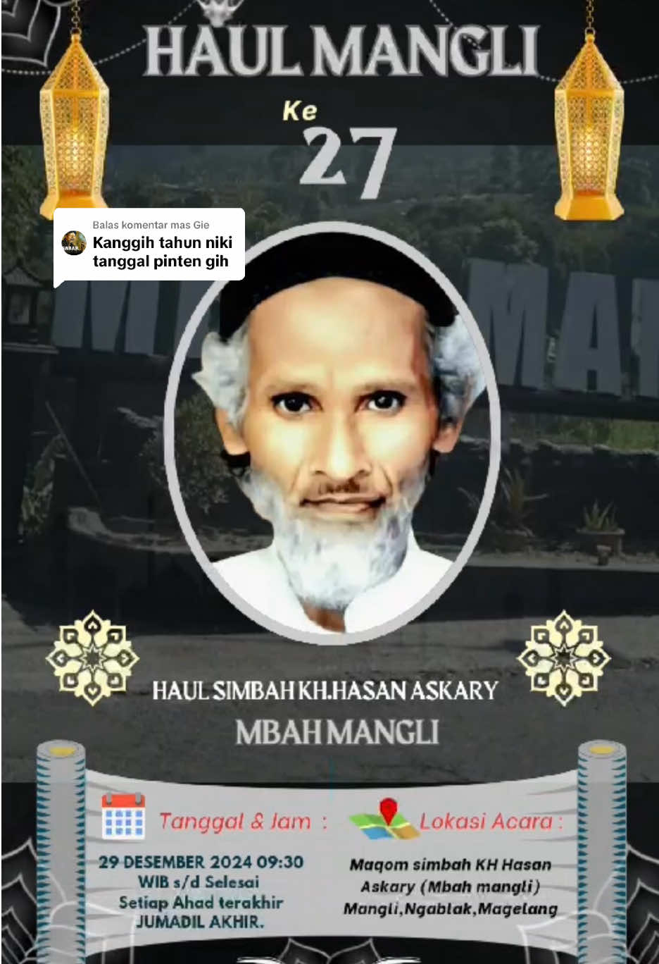 Membalas @mas Gie tahun ini dilaksanakan minggu kliwon tgl 29 desember 🙏🏼 #ziarahwali #mbahhasanmangli #ziarahmakamauliyaallah #mbahmangli #waliullah #ziarah #haulmbahmangli 