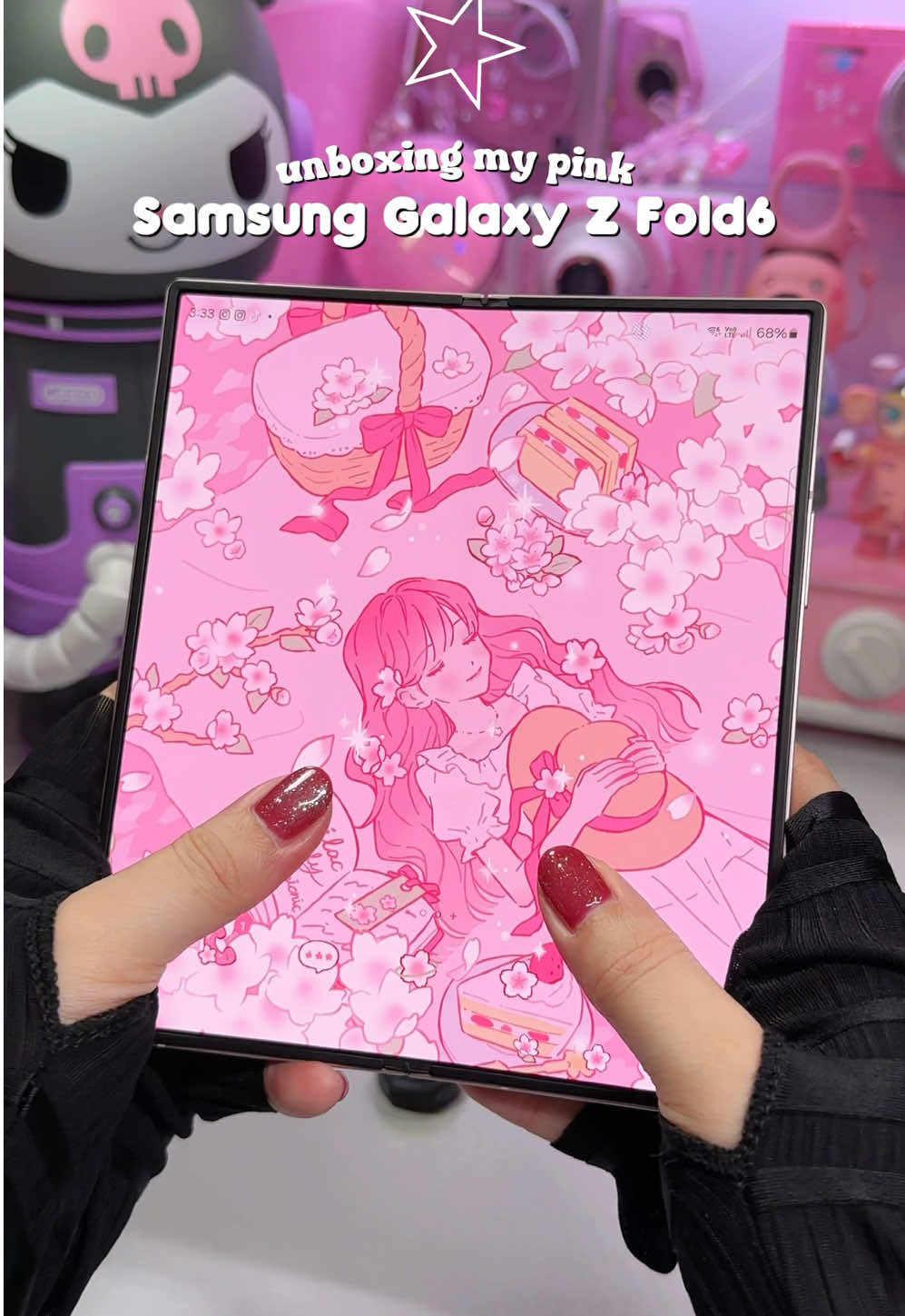 unboxing my first Galaxy Z Fold6 in PINK!! 🎀💖 y'all know that I'm a longtime Z Flip fan (I’ve owned every single one since launch) I never thought I’d switch… but the Z Fold 6 has completely won me over! 🥹 from its massive screen to seamless multitasking and that dreamy pink design, it’s a pink tech lover's dream come true 💞 playing Infinity Nikki and Genshin Impact on this beauty is such a treat, it’s my ultimate gaming + multitasking device 🥰 I’m absolutely in love!  this beauty is now my main phone~ while my mom's happily using my previous main, the Galaxy S24 Ultra 💕 phone theme: pink cherry blossom by @mxx025  #galaxyzfold6 #zfold6 #samsung #infinitynikki #GenshinImpact @Samsung @Samsung Philippines 