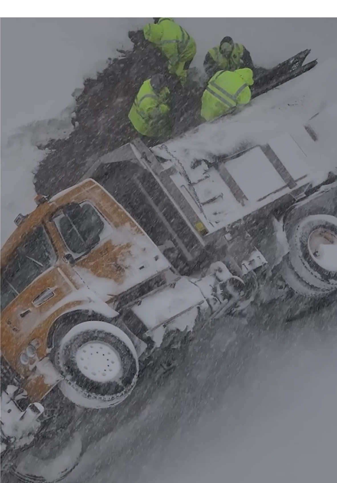 Even snow plows are getting stuck in extreme #lakeeffect snow in the Southtowns near #buffalo #snow #winter #weather #weathertok #drone