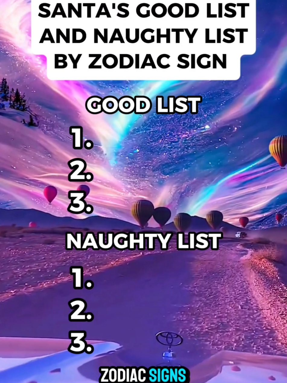 Santa's Good List and Naughty List #zodiacsigns #horoscope #astrology #starsigns #fypシ゚ 