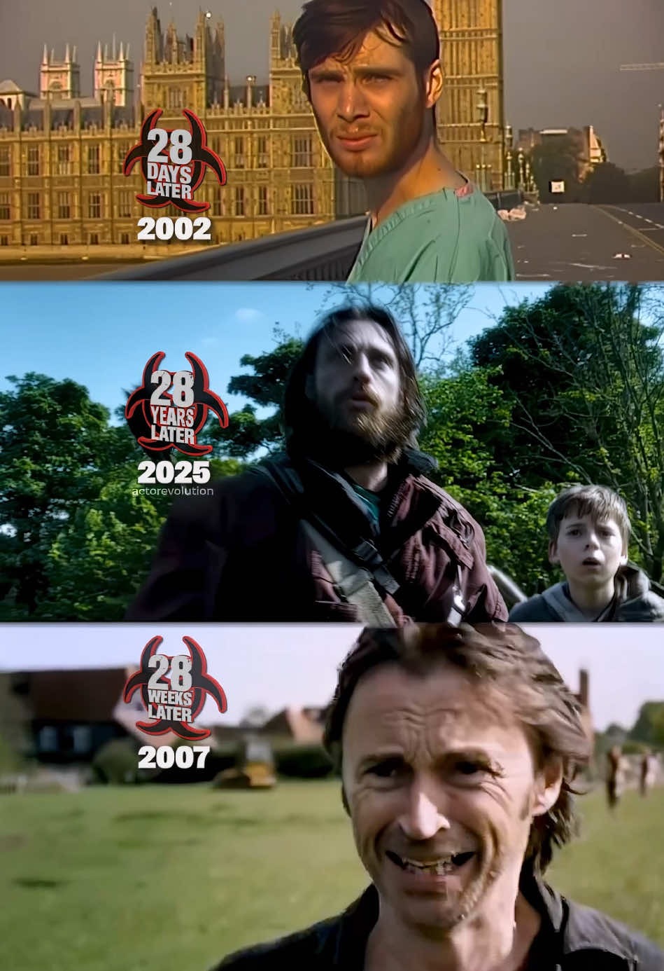 From 28 Days Later to 28 Years Later🧟‍♂️  #28yearslater #28weekslater #28dayslater #actorevolution 