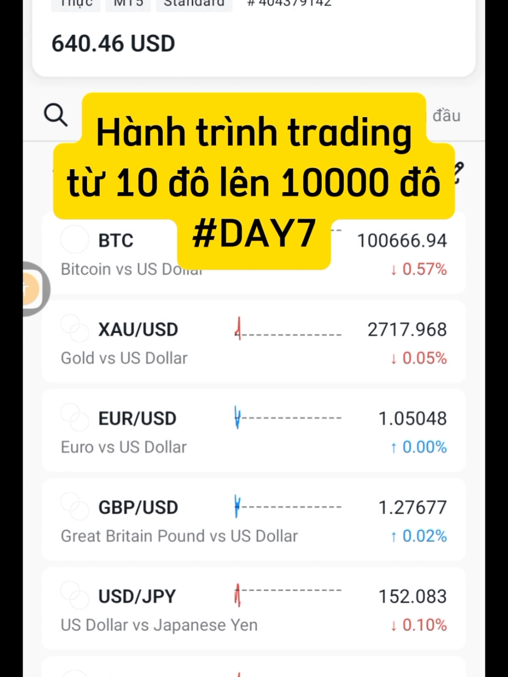 Hành trình x1000 lần tk #xuhuong #trading #forex 