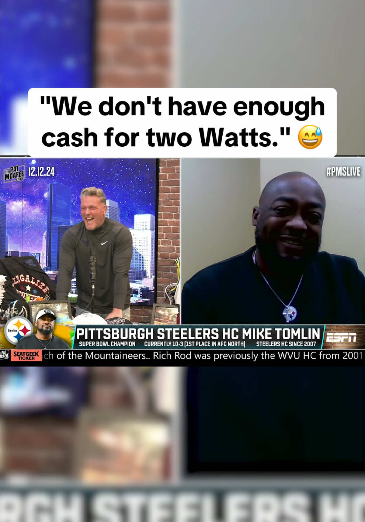 (via @Pat McAfee Show Clips) #steelers #TJWatt #JJWatt #nfl #football 