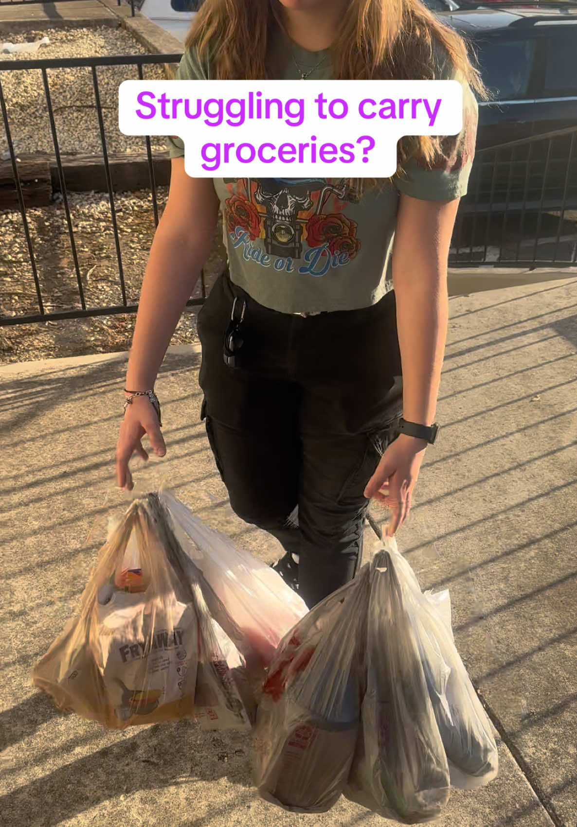 🛒💡 Struggling with grocery trips? Here’s the ultimate hack to carry everything upstairs hands-free in ONE trip! 🙌 #groceryhack #lifesimplified #handsfreecarrying 