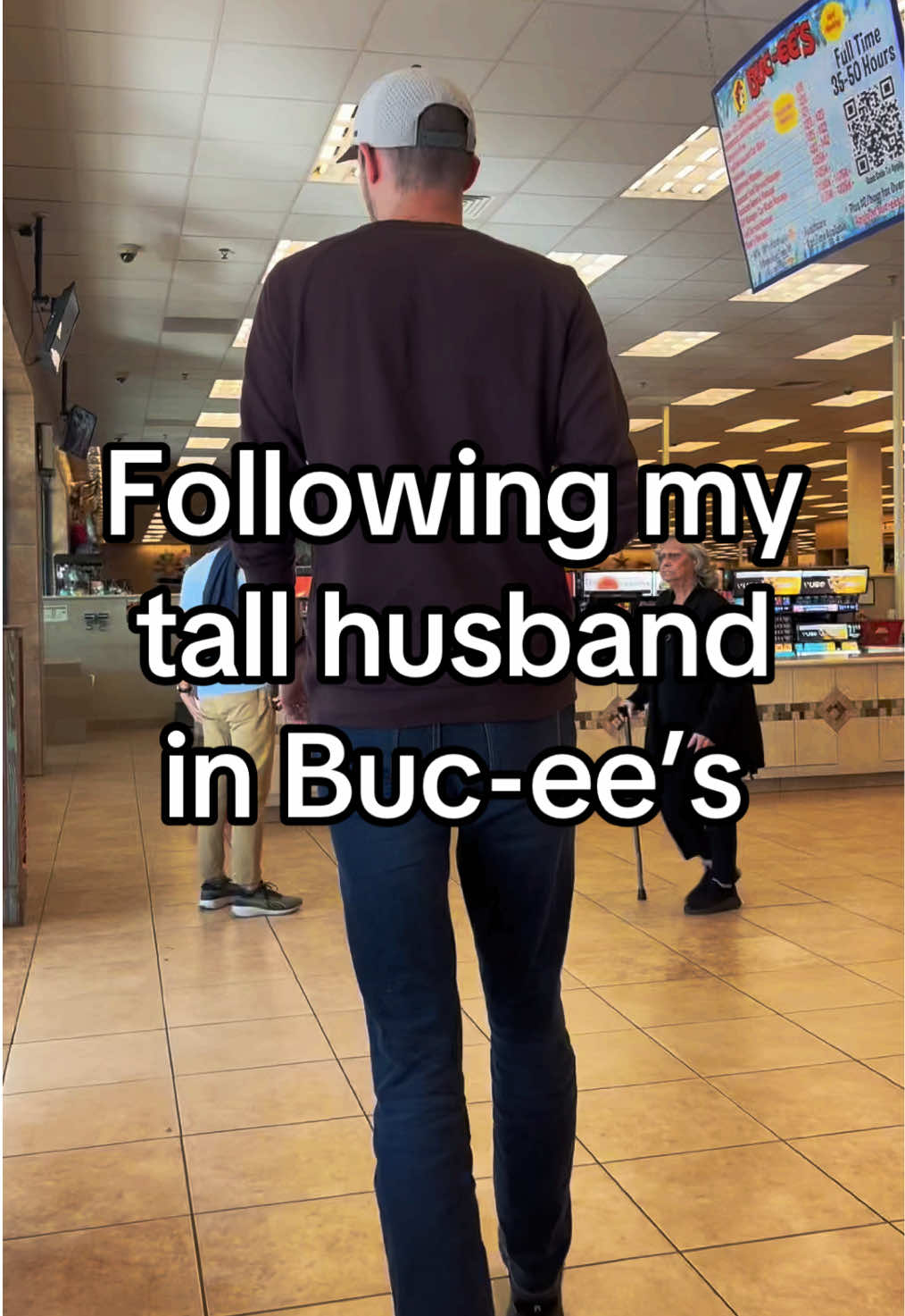 Following my tall husband in Buc-ee’s #tall #bucees #fyp #talltok #texas #husband 