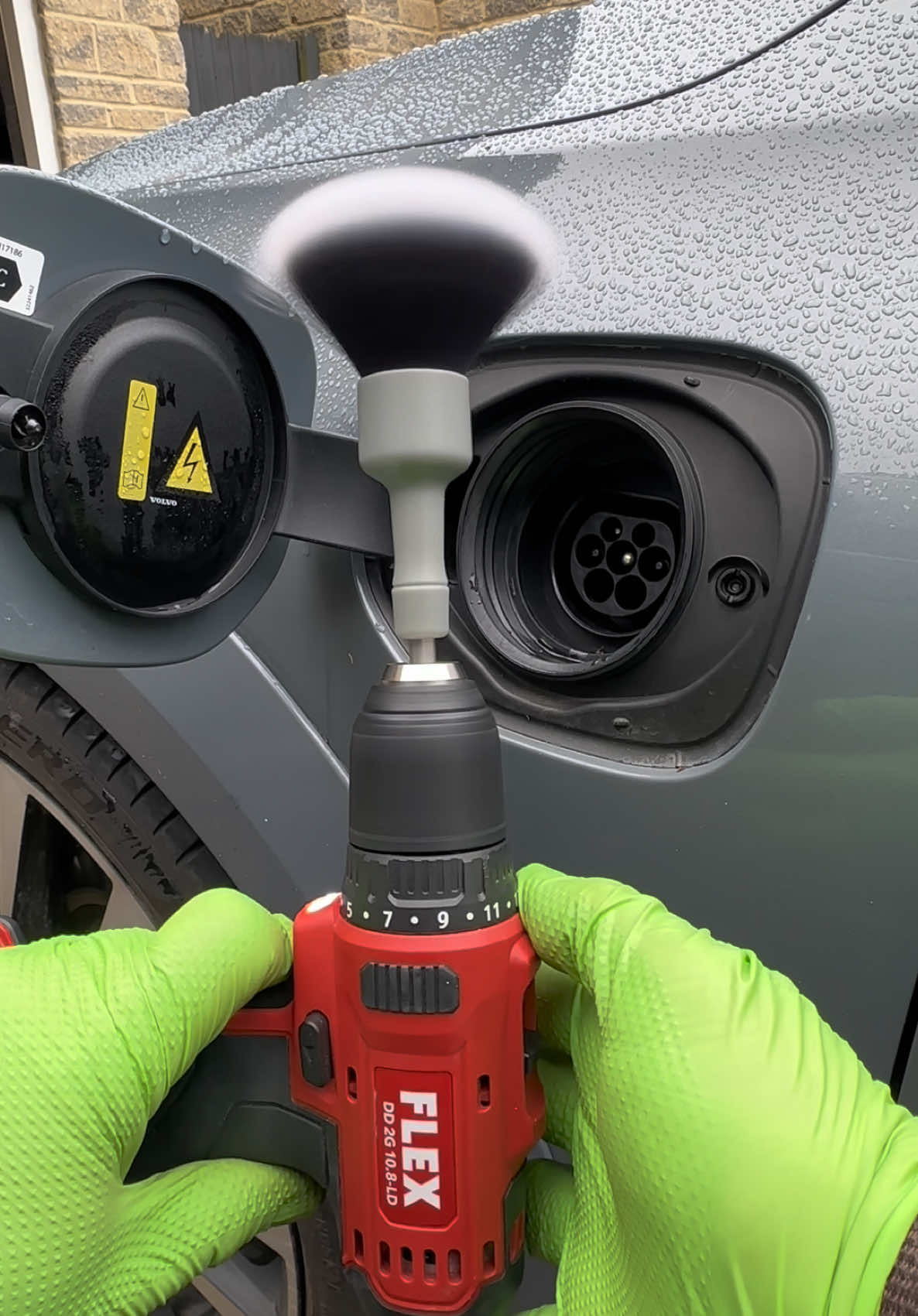 ‼️ Dirty Hybrid EV Clean ‼️ Lets get the charging port cleaned on my Volvo XC60 T8  R Design Pro  #clean #hybrid #ev #suv #volvo #detailing #asmr #satisfyingvideo 