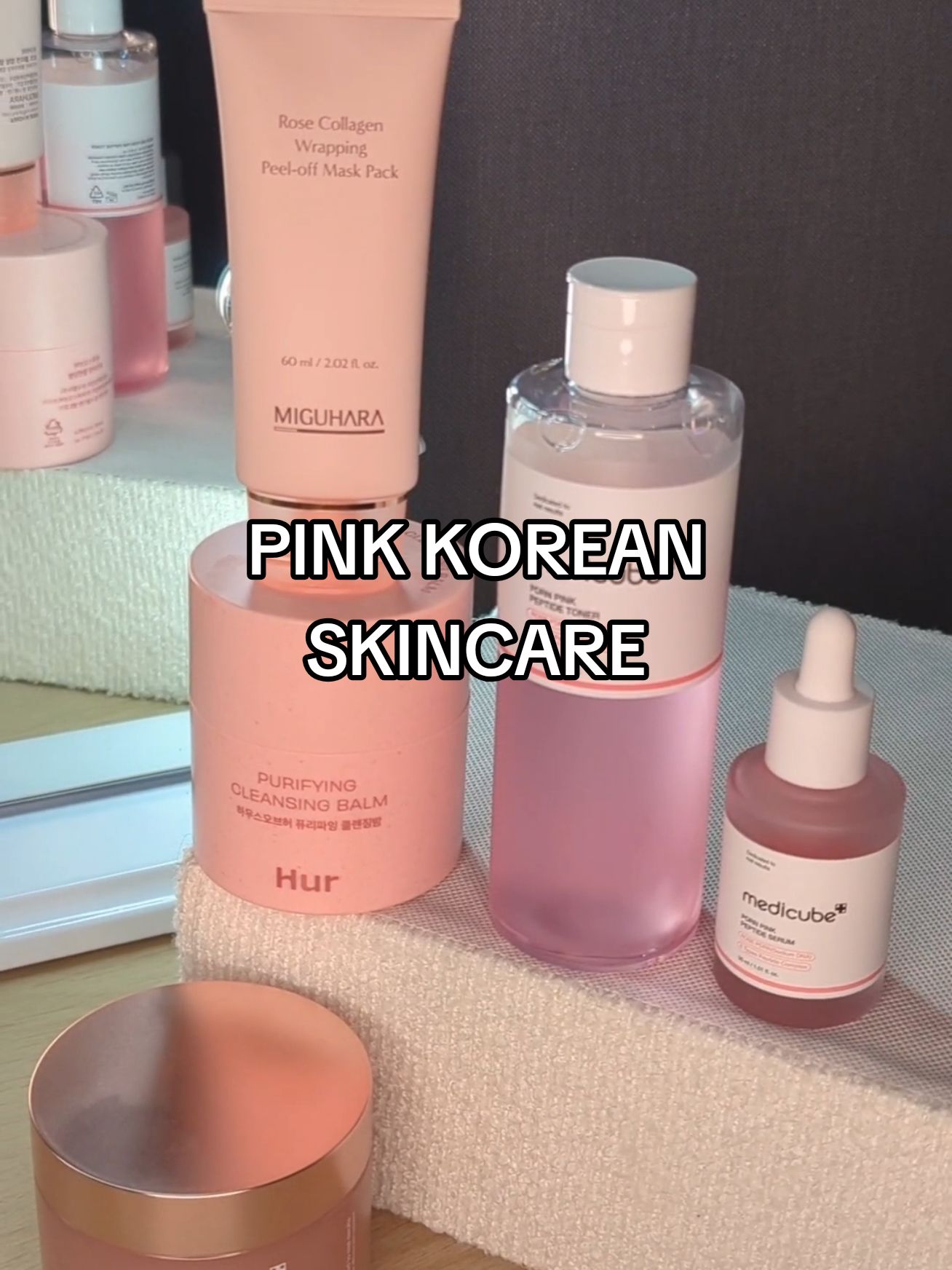 Pink Korean Skincare Routine 💝✨ @Medicube Global @House of Hur @Miguhara #skincareroutine #pinkskincare #koreanskincare #pinkskincareproducts #koreanskincare #kbeauty #collagen #medicube #houseofhur #miguhara #pdrn #pinkaesthetic