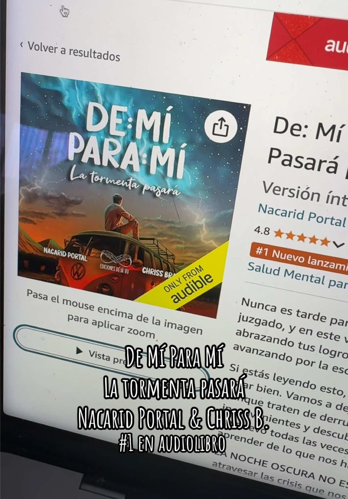 De Mi Para Mi la tormenta pasará, ahora disponible en Audiolibro 😍  @Nacarid Portal @Edicionesdejavu 