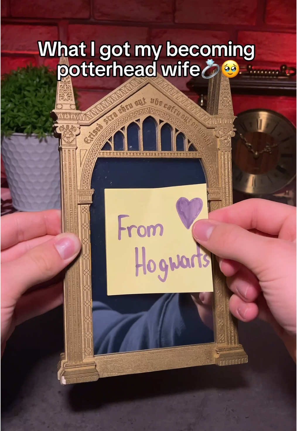 Wait until the mirror turns on 😭 #hogwarts #harrypotter 