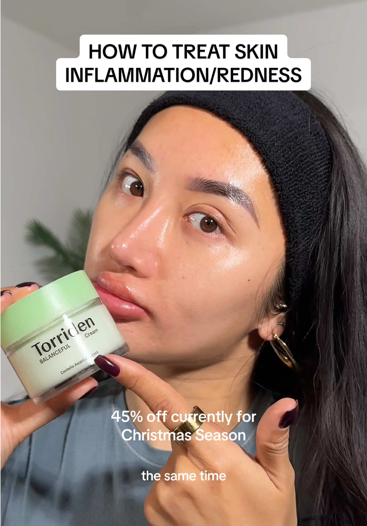 Centella is the secret ingredient! Ad @TORRIDEN US Balanceful cream instantly soothes redness 🙌🏻 #torriden #coldweather #skincare #christmas #calmingcream #cicacream #kbeauty #centella