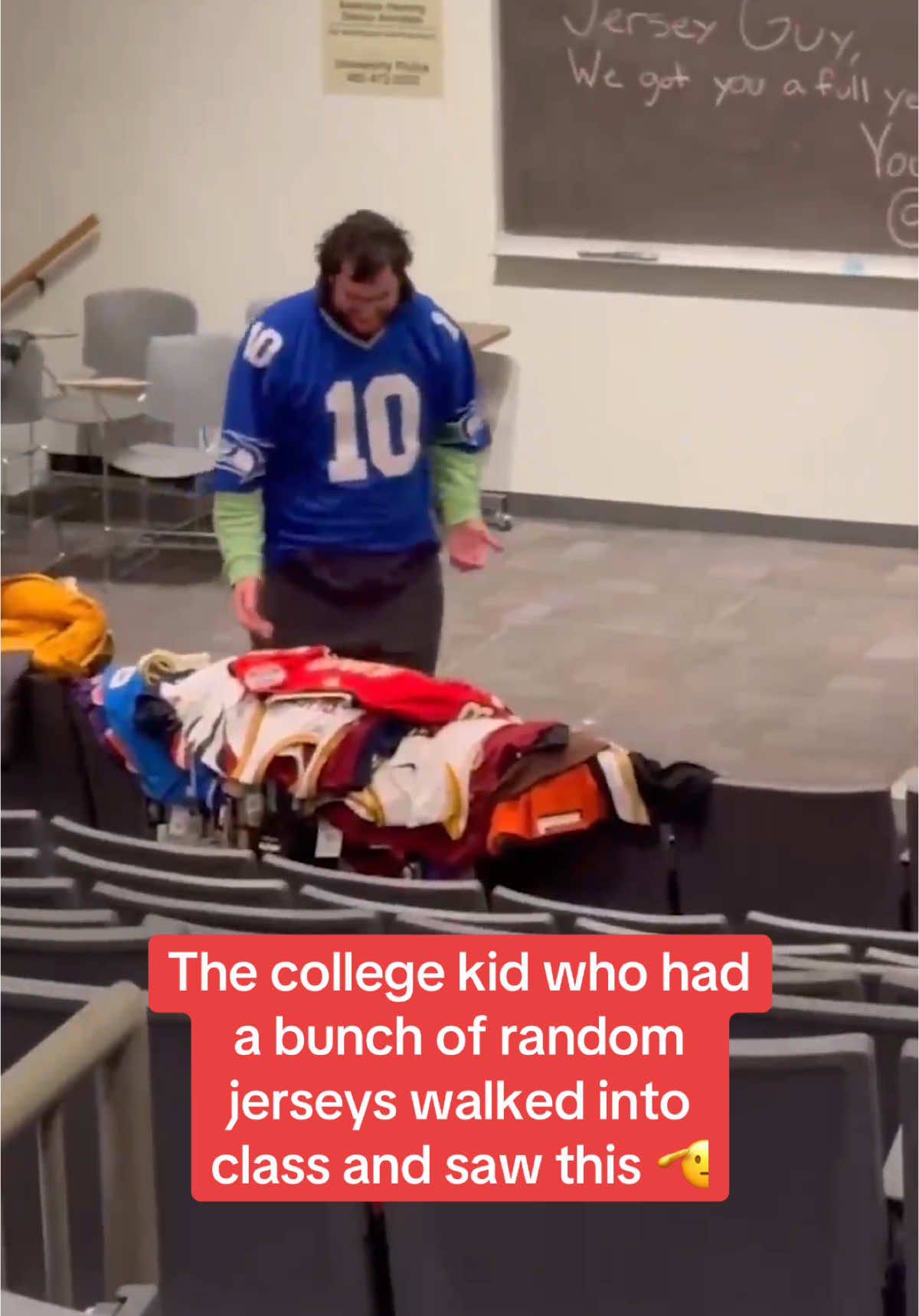 The kid walked into his class to see a year's worth of new jerseys just for him 🔥 (via BigRedDave_/X) #sports #nfl #NBA #school