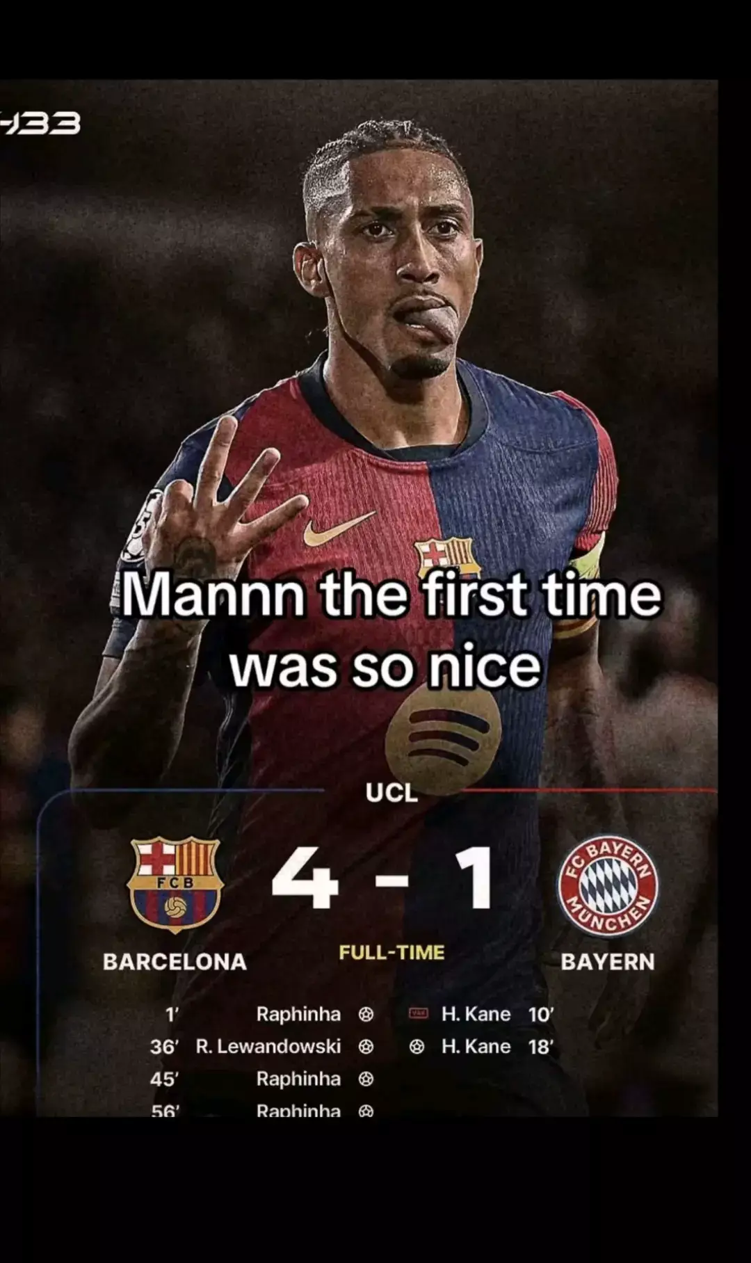 #barcelona #bayern #dortmund #fyyyyyyyyyyyyyyyy #championsleague #football #viral #fyp #fyy #nike #messi #ronaldo #raphinha #prime #win #destroyed 