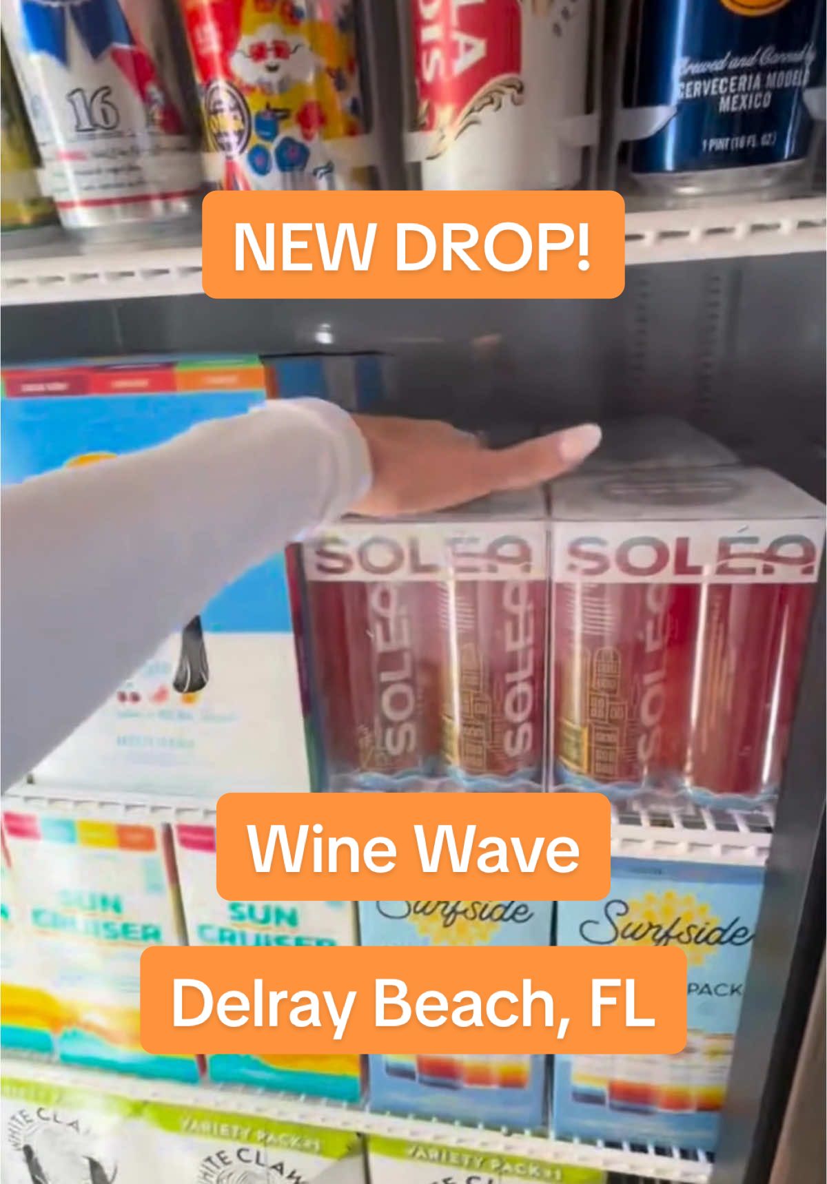 Our first drop! ☀️ Soléa is now available at the Wine Wave in Delray Beach, Florida. Tap the link in our bio to order online! Go get your sips! #🍹 #🌴   #fyp #delraybeach #soflo #southflorida #beverage #aperolspritz #drinktok #soleaspritz #soleasociety #bocaraton #palmbeach #glutenfree #cheers 