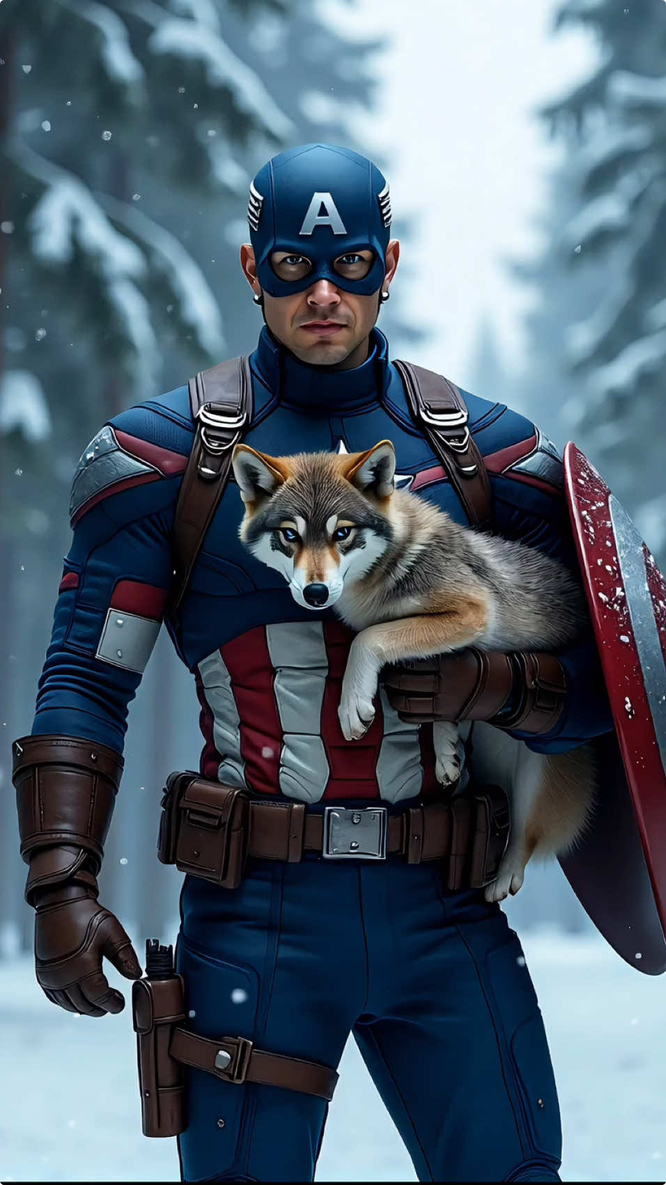 Fusion of captain america and wolf 🇺🇸🐺 #midjourney#midjourneyai#fusion#hybrid#aimovie