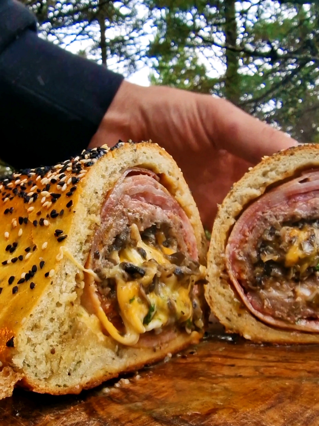 Massive Glizzy Roll🔥🔥 would you eat it❓️❓️❓️ #fyp #asmr #food #cooking #nature #menwiththepot 